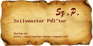 Szilveszter Péter névjegykártya