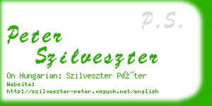 peter szilveszter business card